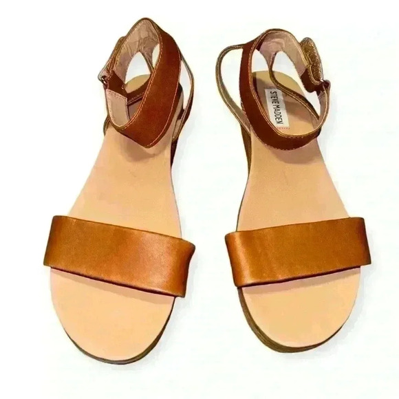 Steve Madden Women's Gaiya Cognac boho chic leather Platform Sandals size 8.5M - Picture 2 of 9